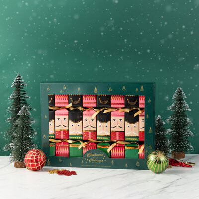 Glitzhome 8PK Giant Nutcracker Christmas Crackers – 2” Diameter X 12” Height – With Hidden Gifts Inside