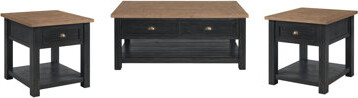 Red Barrel Studio Holliman 3-piece Solid Wood Coffee And End Table Set