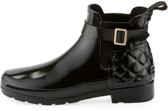 Hunter Refined Gloss Quilted Chelsea Boot