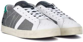D.A.T.E Hill Low Argegno White And Black Fabric And Leather Sneaker