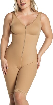 Leonisa Full Body Slimming Zipper Bodysuit Contour Shaper