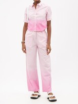 Thumbnail for your product : Marni Elasticated-waist Dip-dyed Cotton Trousers - Pink Stripe