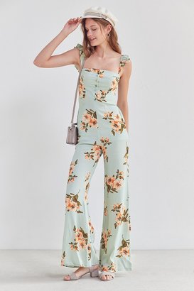 Flynn Skye Bardot Floral Button-Down Jumpsuit