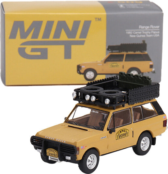 Range Rover with Roofrack Tan "Camel Trophy - Papua New Guinea Team USA" (1982) Limited Edition to 2400 pieces Worldwide 1/64 Diecast Model Car by Mini GT