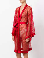 Thumbnail for your product : Dolci Follie lace kimono robe