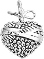 Thumbnail for your product : Lagos 18K Gold and Sterling Silver Caviar Bead Heart Charm Pendant with Diamonds