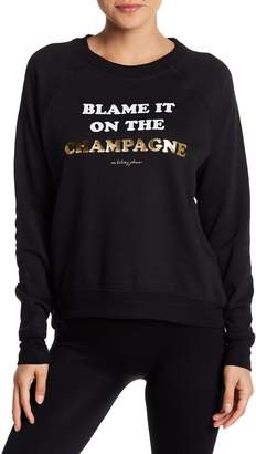Betsey Johnson \"Blame it on the Champagne\" Fleece Lined Pullover