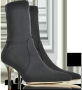 Thumbnail for your product : Stuart Weitzman Axiom Black Micro Stretch Fabric Pointed Toe Heel Booties