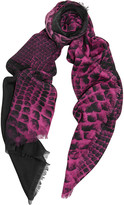Thumbnail for your product : Christopher Kane Snake-print modal and cashmere-blend scarf