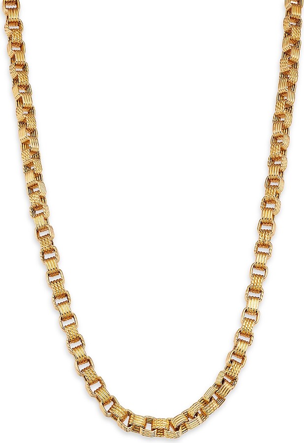 Roberto Coin 18K Yellow Gold Bold Gold Box Link Chain Necklace 18