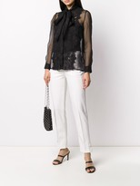 Thumbnail for your product : Escada Floral-Embroidered Sheer Blouse