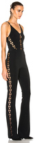 Thumbnail for your product : David Koma Chain Lace Inserts Jumpsuit in Black.
