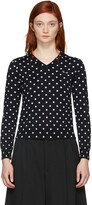 Thumbnail for your product : Comme des Garçons PLAY Navy Polka Dot V-Neck Sweater