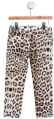 Roberto Cavalli Girls' Leopard Print Straight-Leg Pants w/ Tags