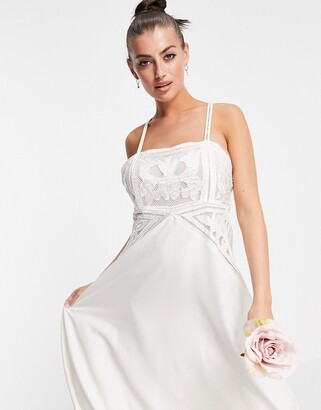 ASOS EDITION Layla cami wedding dress with applique embroidery