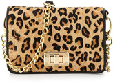 Thumbnail for your product : Neiman Marcus Leopard Calf-Hair Crossbody Bag, Tan
