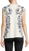 Thumbnail for your product : Iconic American Designer Floral-Print Chain-Neck Sleeveless Blouse