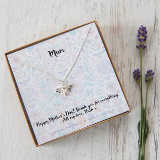 Wedding in a Teacup Butterfly Or Bee Necklace On Personalised Gift Card