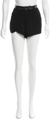 Helmut Lang Leather-Accented Mini Shorts