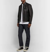 Thumbnail for your product : Schott Faux Fur-Lined Leather Cafe Racer Jacket
