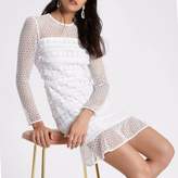 Thumbnail for your product : River Island Womens White long sleeve lace dress