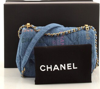 Chanel Denim Mood Flap Bag Logo Printed Quilted Denim Small - ShopStyle