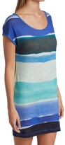 Thumbnail for your product : Majestic Filatures Tie-Dye Striped Linen Sheath Dress