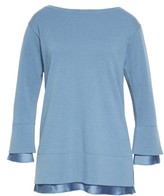 Thumbnail for your product : Lafayette 148 New York Women's Charmeuse Trim Cashmere Sweater