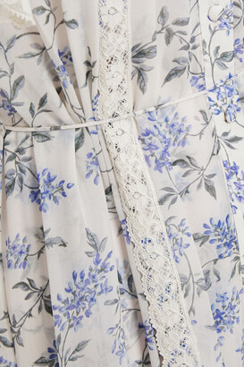 Zimmermann Corded Lace, Point D'esprit And Floral-print Georgette Midi Dress