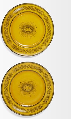 Gucci Set Of Two Star Eye Porcelain Placeholder Plates - Yellow - ShopStyle