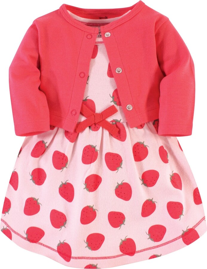 Touched by Nature Toddler Girls Organic Cotton Dress and Cardigan