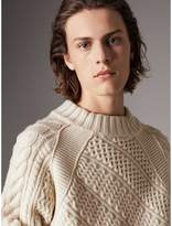 Thumbnail for your product : Burberry Wool Cashmere Aran Sweater