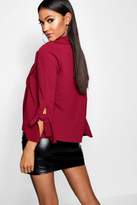 Thumbnail for your product : boohoo Tie Sleeve Blazer