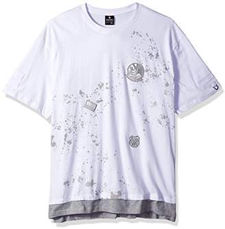 Southpole Men's Short Sleeve Crew Neck Tee With Patch and Prints