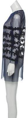 Jean Paul Gaultier Semi-Sheer Long Sleeve Mini Dress