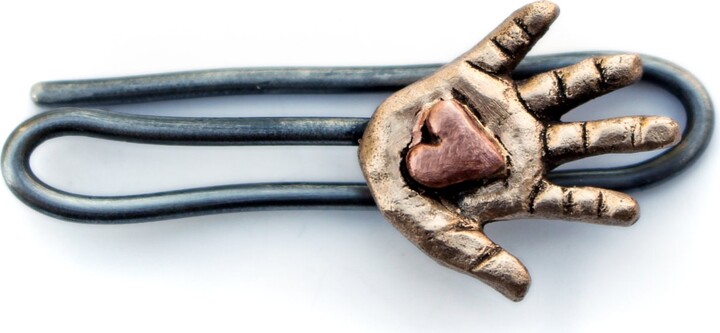Etsy Heart in Hand Tie Clip