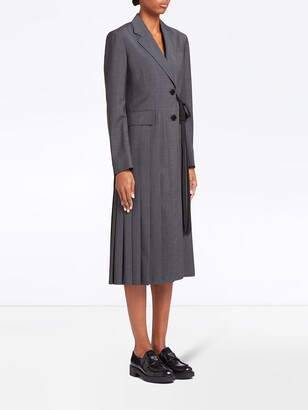 Prada Single-Breasted Light Wool Coat