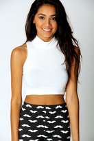 Thumbnail for your product : boohoo Tori High Neck Crop Top