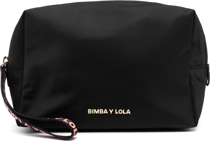 Bimba y Lola Medium Logo-Plaque Make-Up Bag - ShopStyle