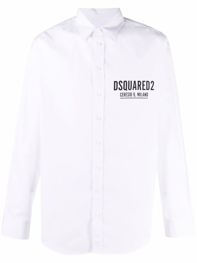 DSQUARED2 Logo-Print Cotton Shirt - ShopStyle