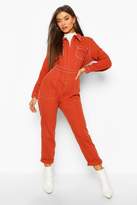 Thumbnail for your product : boohoo Pocket Contrast Stitch Denim Boilersuit