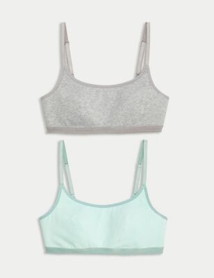 M&S Collection 2pk Non Wired Crop Top First Bras - ShopStyle
