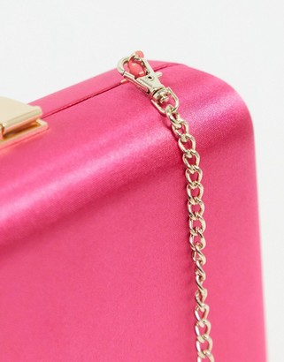 Forever New plate box clutch bag in hot pink
