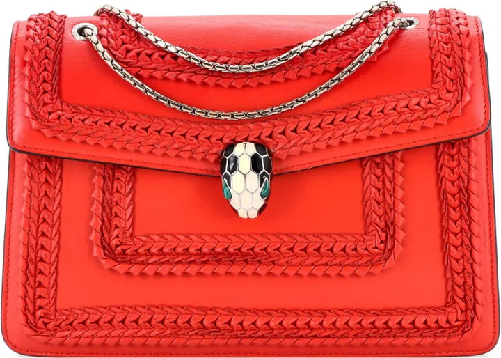 Bvlgari Pre-Owned Serpenti Forever Square Plisse Leather Medium shoulder bag