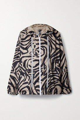 adidas by Stella McCartney - + Net Sustain Agent Of Kindness Zebra-print Recycled Ripstop Hooded Jacket - Neutrals