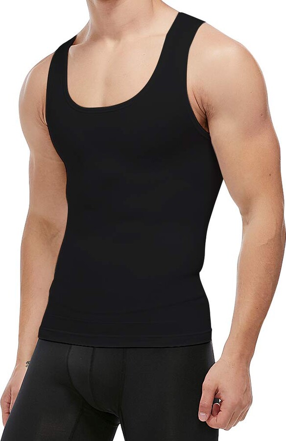 KOCLES Mens Slimming Body Shaper Compression Tank Top Vest Shirt Abs  Shapewear - ShopStyle Undershirts