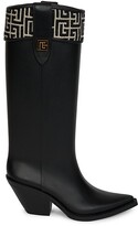 Thumbnail for your product : Balmain Tess Monogram Jacquard Western-Style Rainboots