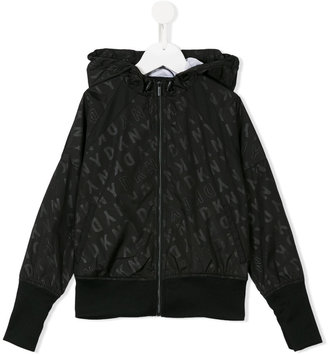 DKNY logo print hooded jacket - kids - Polyester - 4 yrs