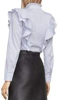 Thumbnail for your product : BCBGMAXAZRIA Allexandria Ruffled Striped Top