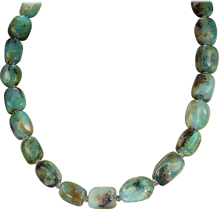 Aria Jewelry Design Ajd 19 Inch Blue-green Peruvian Opal Nugget Necklace